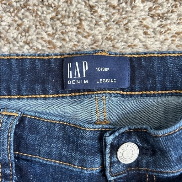 Gap Denim Legging Dark Wash Distressed Skinny Jeans Stretch Casual Size 10 30 - Picture 2 of 7